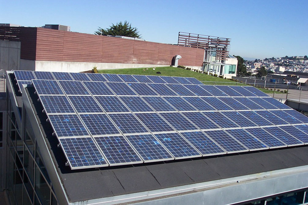 solar panels on a rooftop