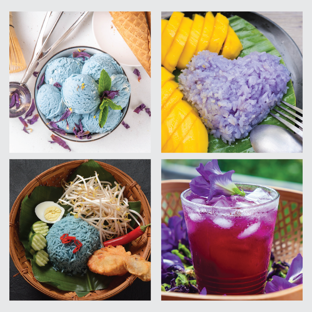 natural food colouring, butterfly pea, nasi kerabu