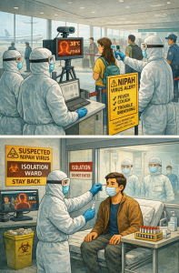 nipah virus, zoonotic pathogen, airport